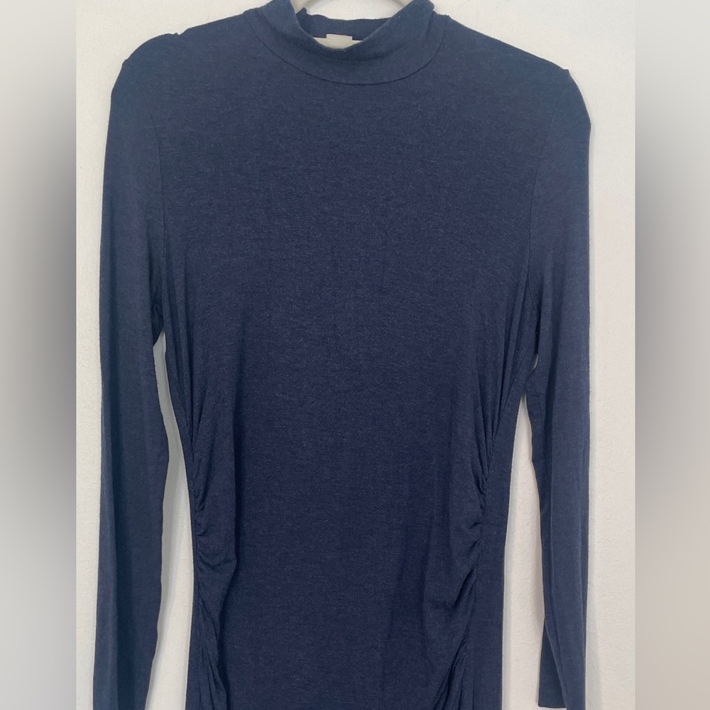 Summer and Sage Maternity Chic Navy Long Sleeve Maxi Dress Small - Picture 2 of 9